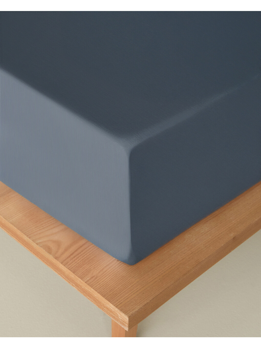 Novella Premium Pamuk Dokulu Çift Kişilik Lastikli Çarşaf 160x200 Cm Denim Mavi-2