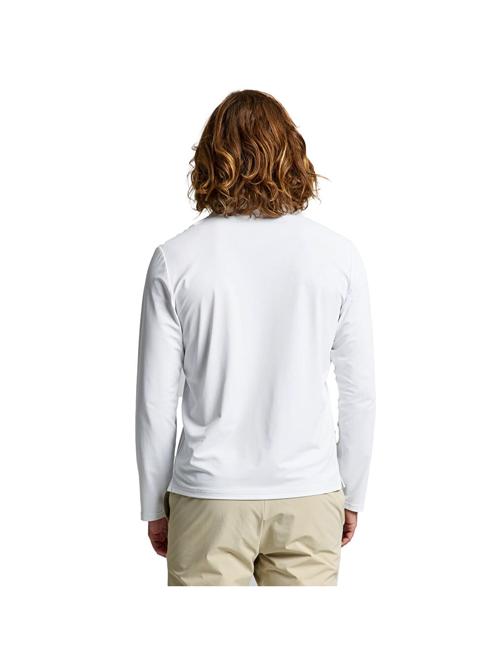 Tech Pique Polo Ls Erkek Beyaz Tişört-3