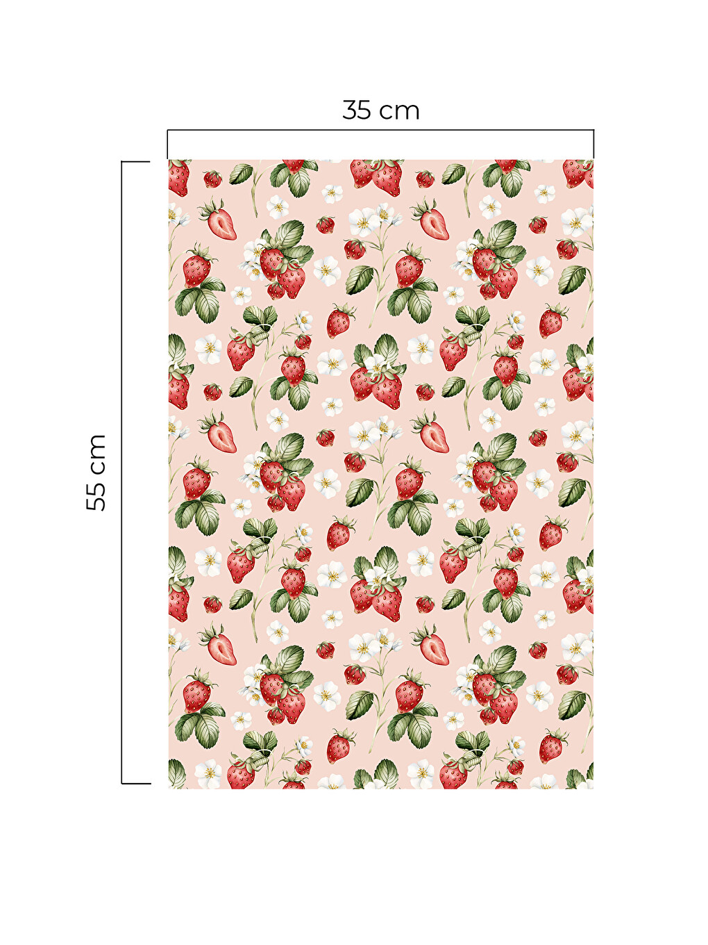 STRAWBERRY-1 Çilek Desenli Pembe Dekoratif Mutfak Havlusu&Kurulama Bezi Yumuşak Emici 35x55-2