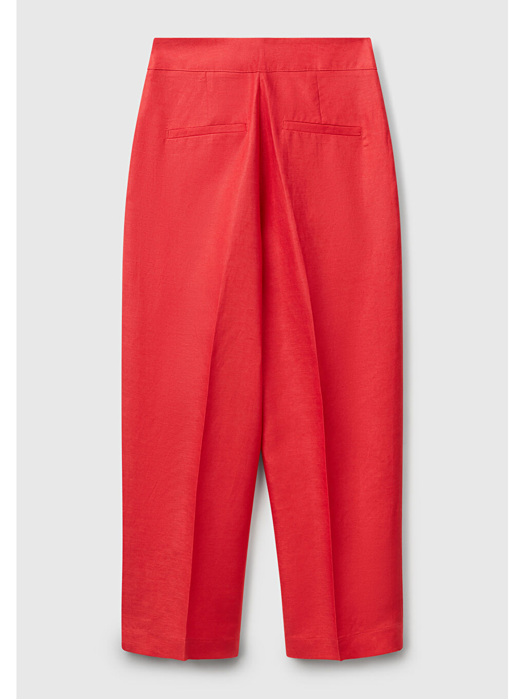 Kadın Mercan Keten Karışımlı Havuç Kesim Pantolon-1