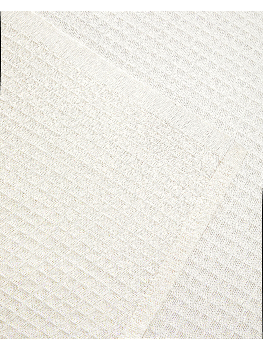 Modern Grid Tek Kişilik Pike 150x220 Cm Ekru-3