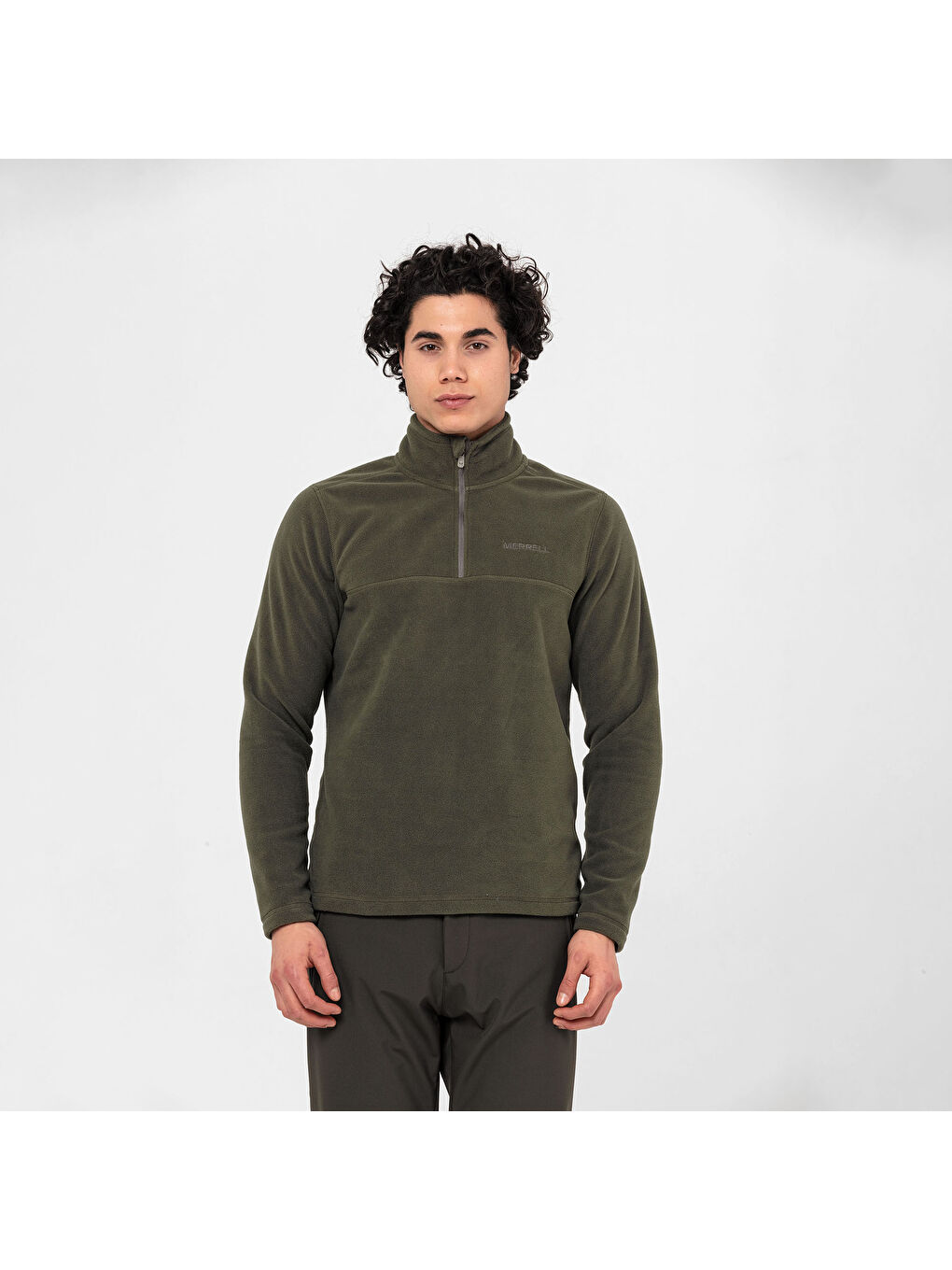 Place Erkek Haki Fermuarlı Sweatshirt