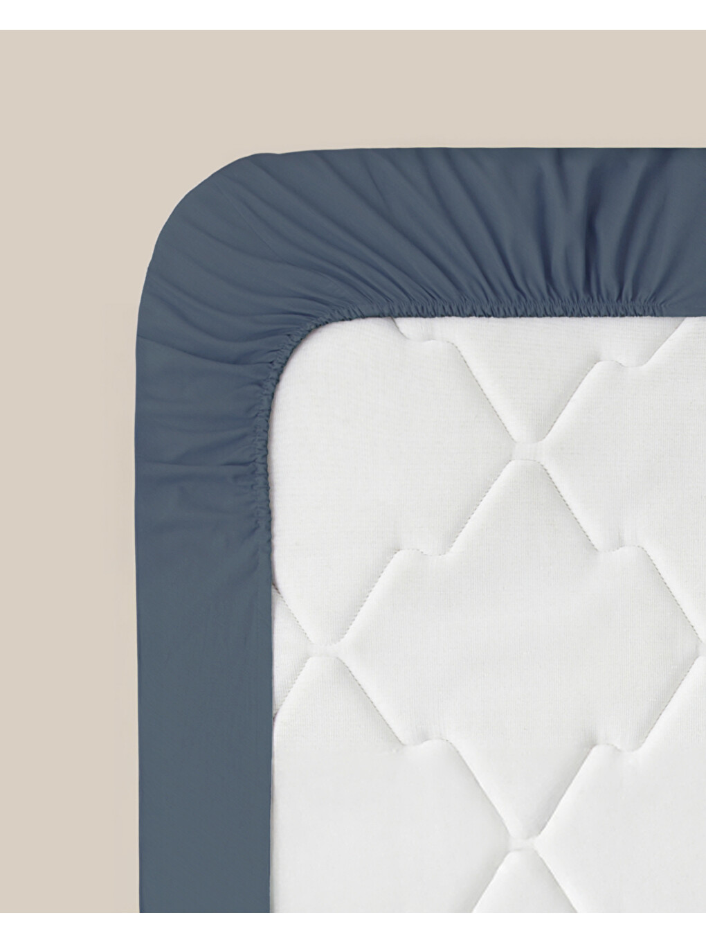Novella Premium Pamuk Dokulu Çift Kişilik Lastikli Çarşaf 160x200 Cm Denim Mavi-6