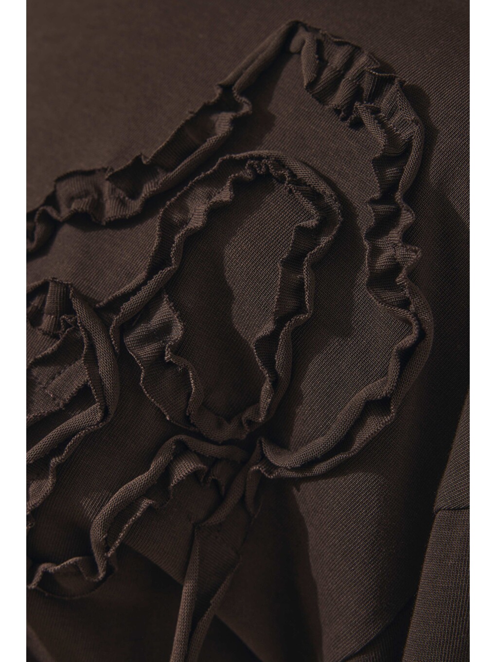 Kahverengi Kabartma Nakışlı Sweat Kahve-2