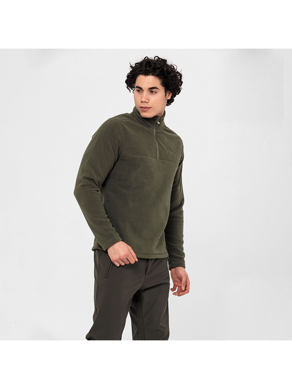 Place Erkek Haki Fermuarlı Sweatshirt-1