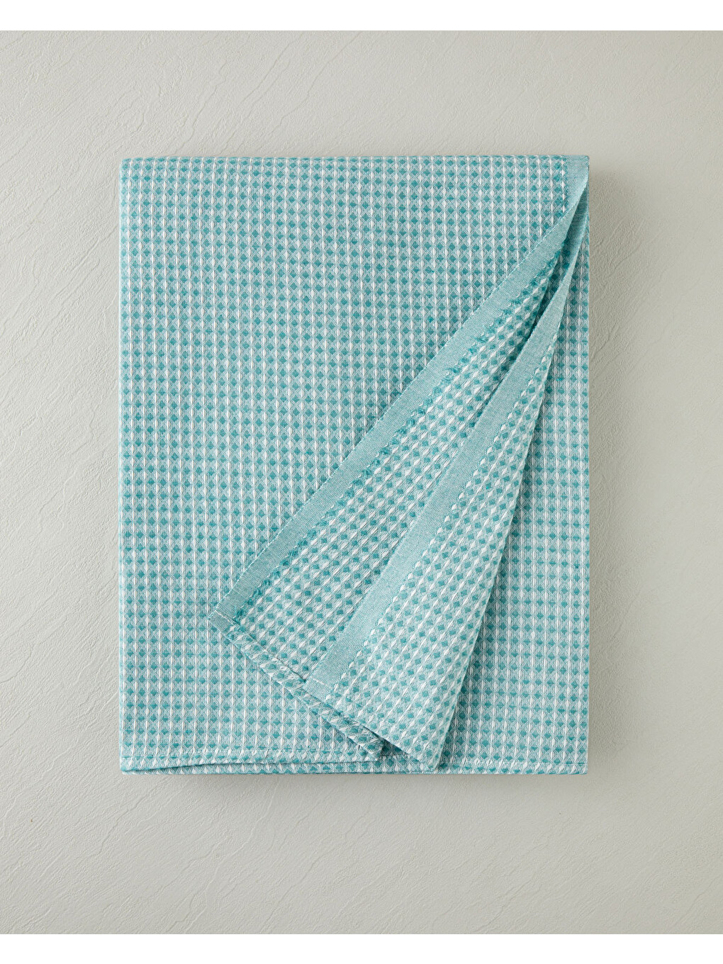 Sarı Modern Grid Tek Kişilik Pike 150x220 Cm Seledon-4