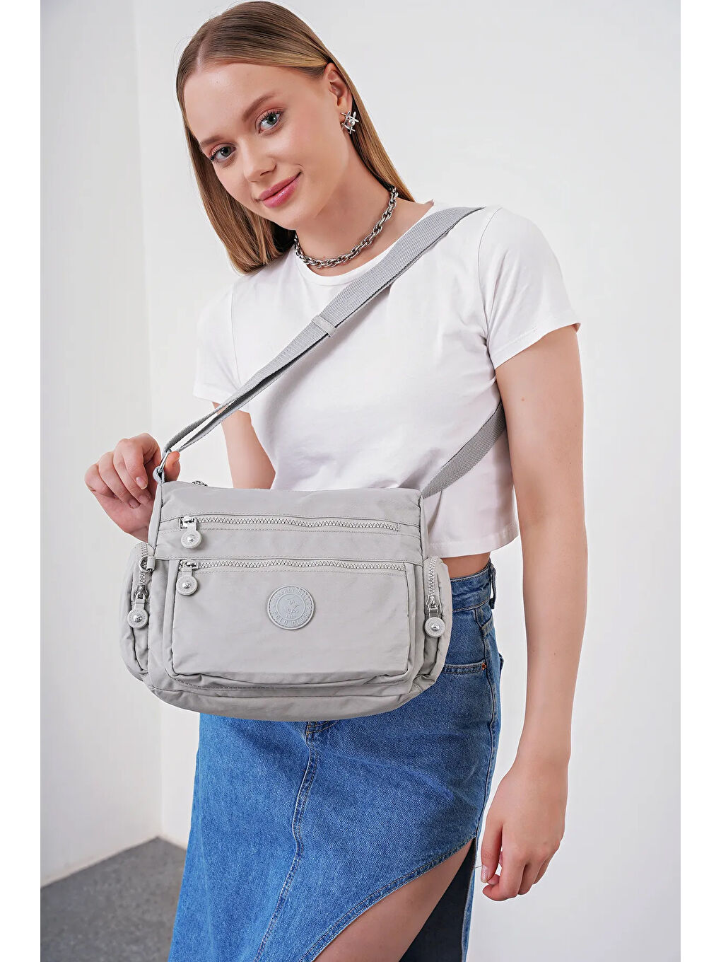 Gri Çapraz Askılı Kadın Çanta BHPC6003-4