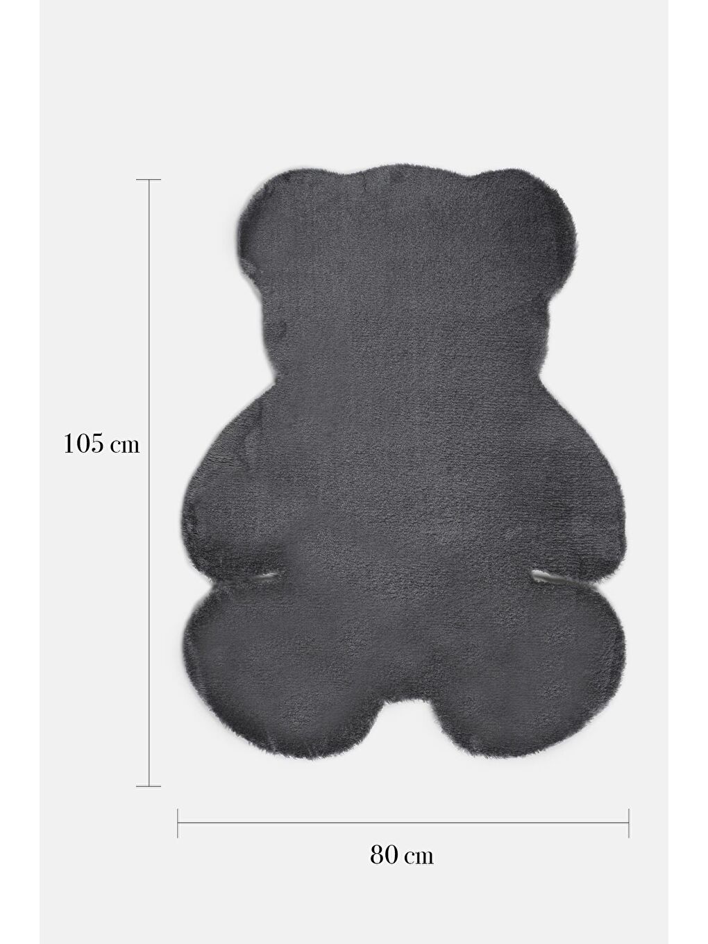 Antrasit Teddy Bear Ayıcık Kesimli Yumuşak Halı-3