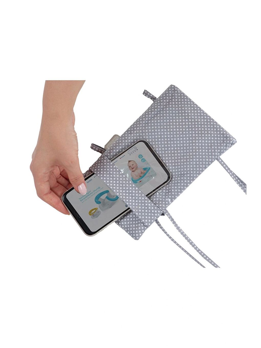 499 Araç Içi Telefon Askılığı Gri Puanlı-4