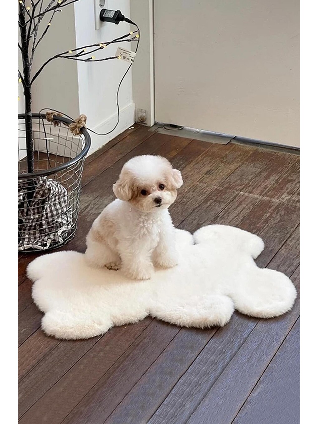 Beyaz Teddy Bear Ayıcık Kesimli Yumuşak Halı