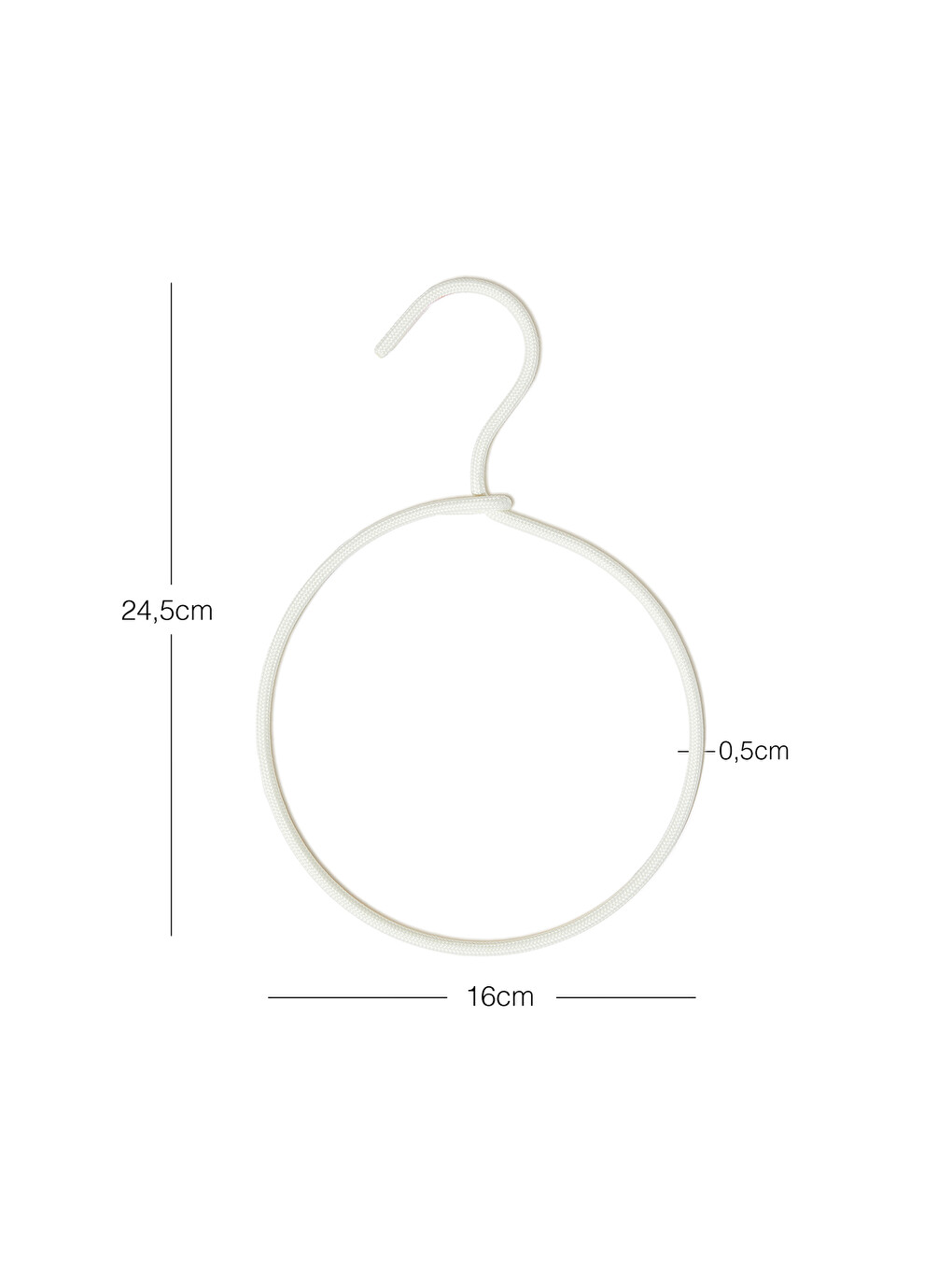 4'lü Halka Ekru Renk Kumaş Kaplı Metal Aksesuar Askısı 24.5 x 16 x 0.5 cm-5