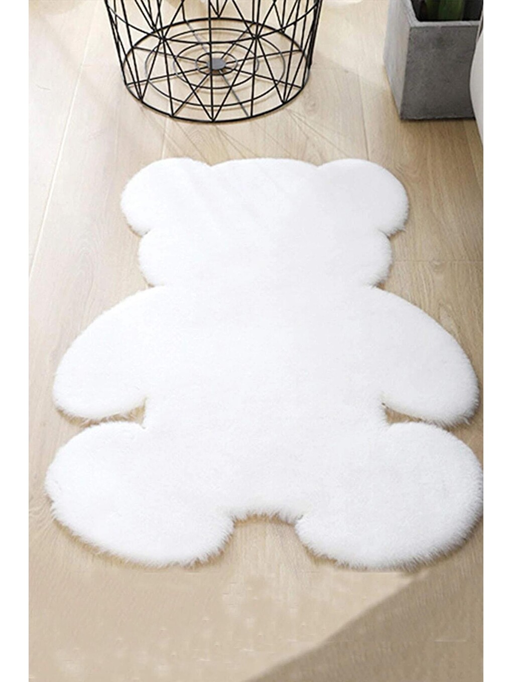Beyaz Teddy Bear Ayıcık Kesimli Yumuşak Halı-6