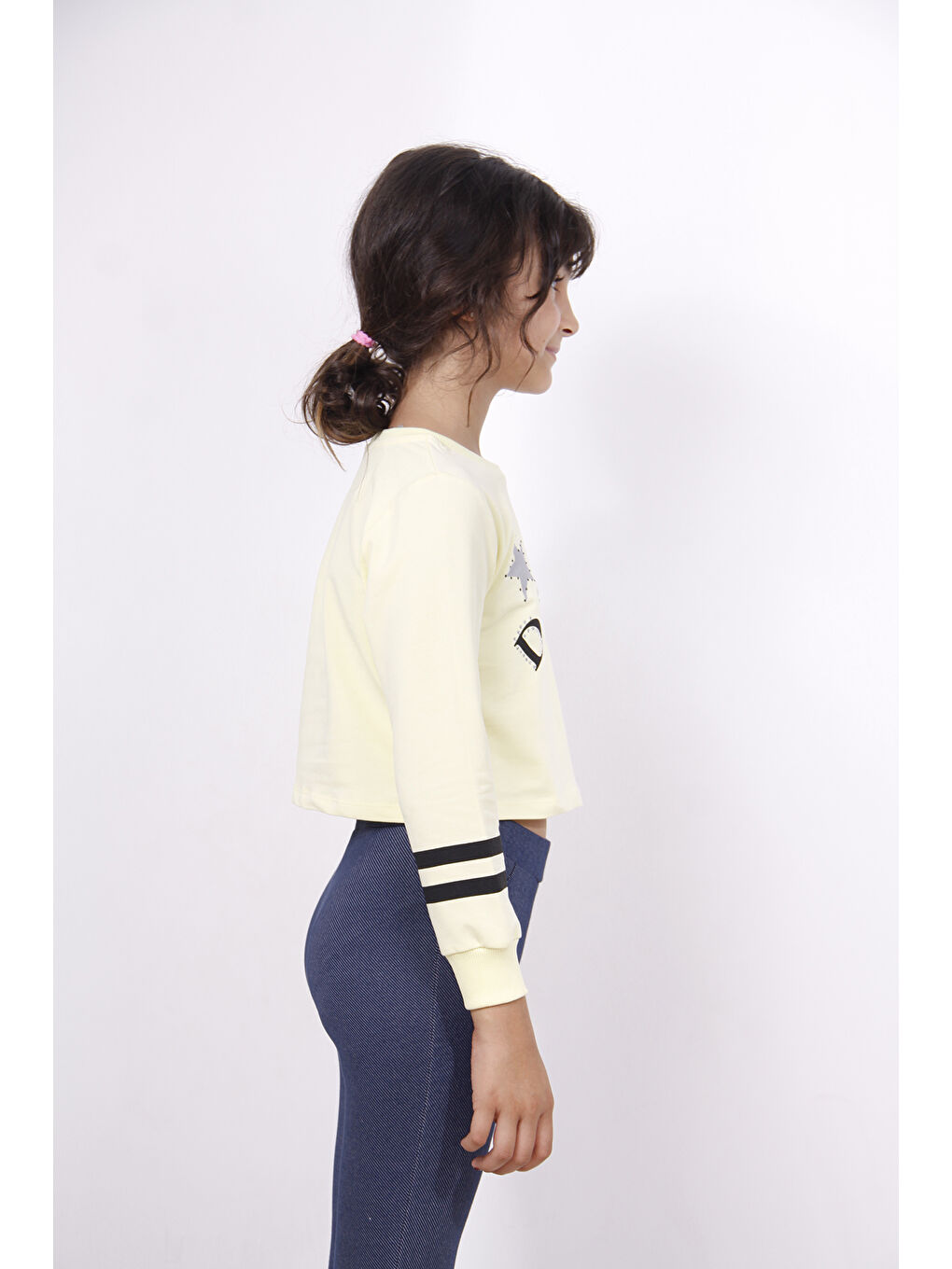 Sarı Kız Çocuk Yıldızlı Dream Baskılı Sweatshirt-1