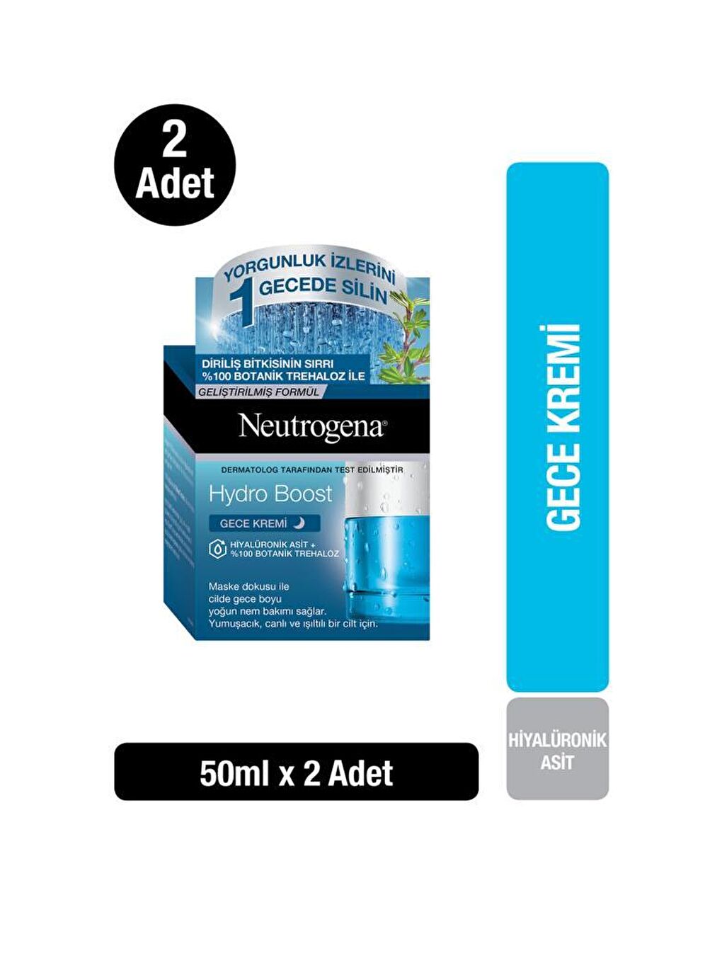 Neutrogena Renksiz Hydro Boost Gece Kremi 50 ml x2