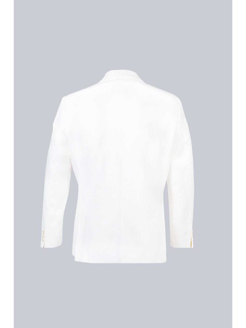 Beyaz Regular Fit Mono Yaka Casual Keten Ceket-2