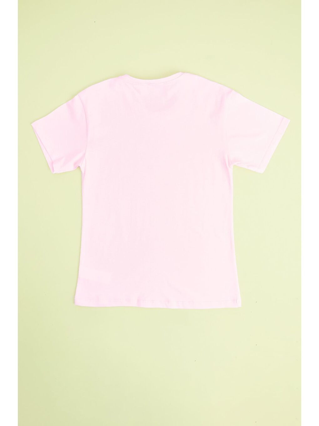 Pembe Fiyonk Ve Yazı Baskılı Kız Çocuk Tişört-1