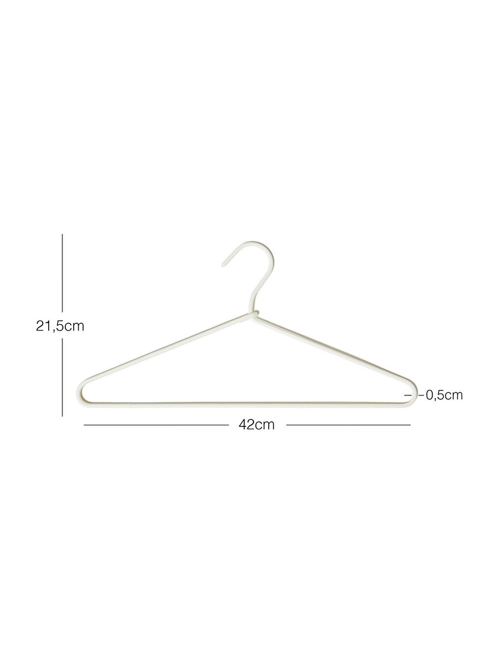 12'li Ekru Renk Kumaş Kaplı Metal Giysi Askısı 21.5 x 42 x 0.5 cm-5