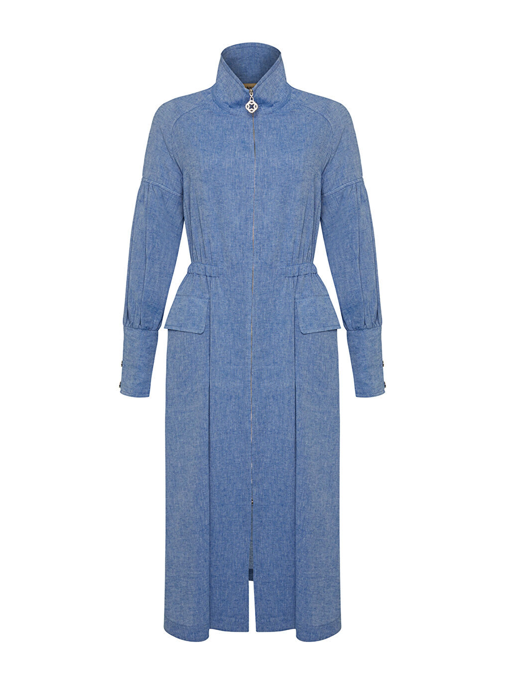 Mavi Büzgü Detaylı Kap