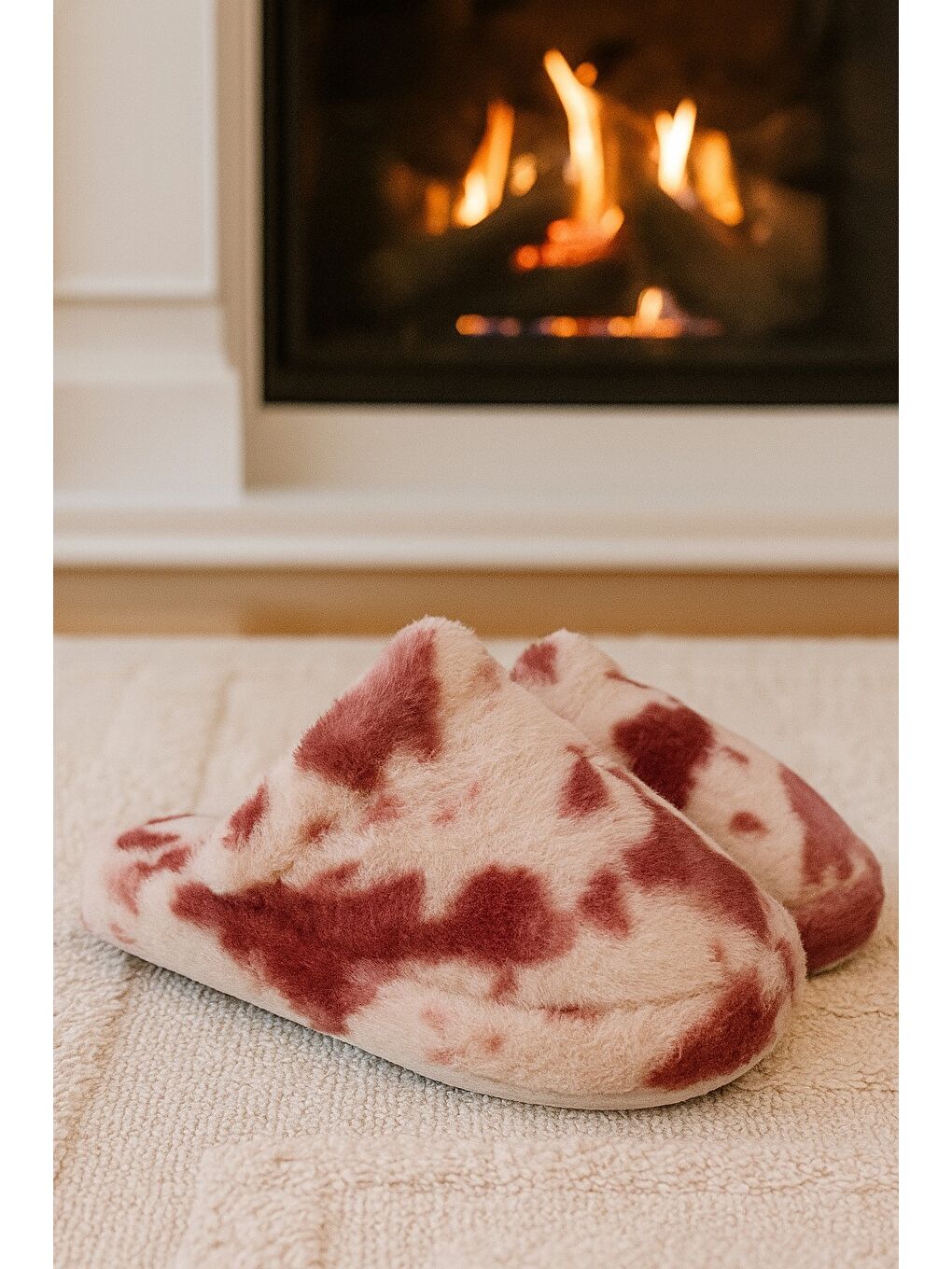 Pembe SOLARA Kadın Ev Terliği Kışlık Terlik Kauçuk Ses Yapmaz Taban-1