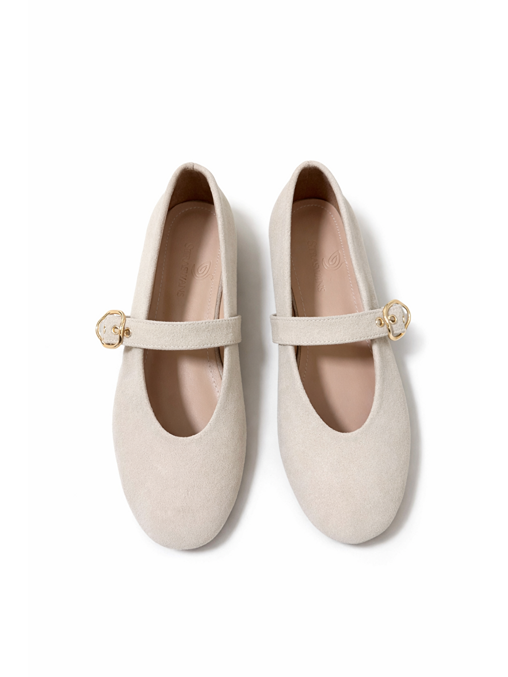 Bella Kadın Kemer Detay Süet Babet Bej-1