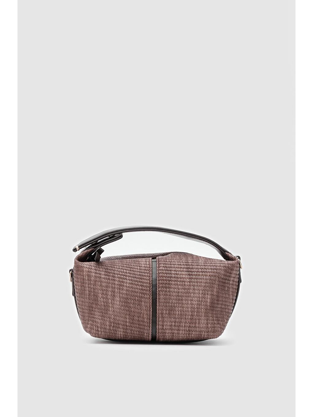 Kahverengi Leo Hasır Görünümlü El Ve Çapraz Çanta Acı Kahve