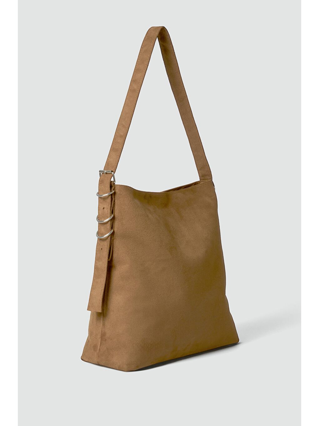 Kahverengi Vague Süet Omuz Çantası Camel-1