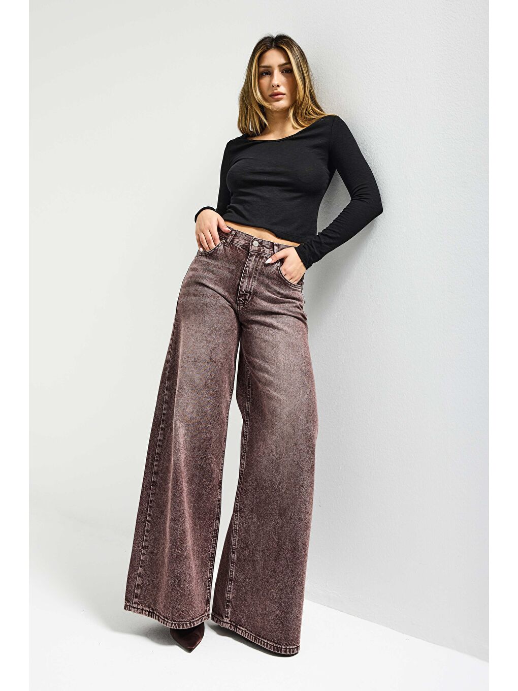 Mavi Kadın Koyu Jean Rengi Hera 4s6-157 Palazzo Fit Orta Bel Denim Jean-5