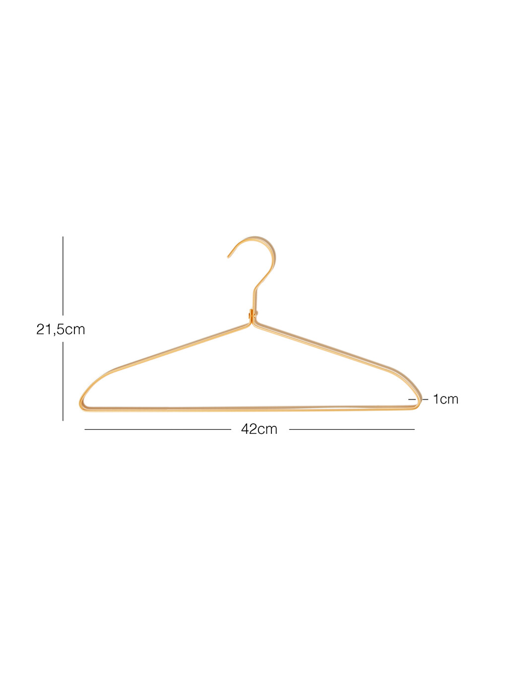 Sarı 4'lü Altın Renk Metal Giysi Askısı 21.5 x 42 x 1 cm-5