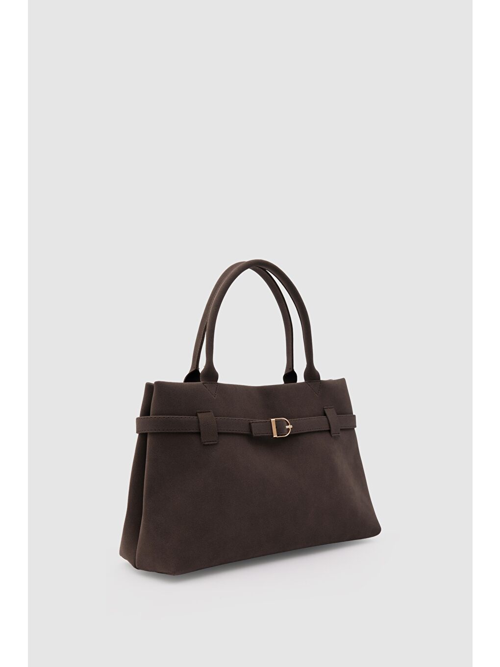 Kahverengi Mussel Süet Omuz Çantası Kahve-2