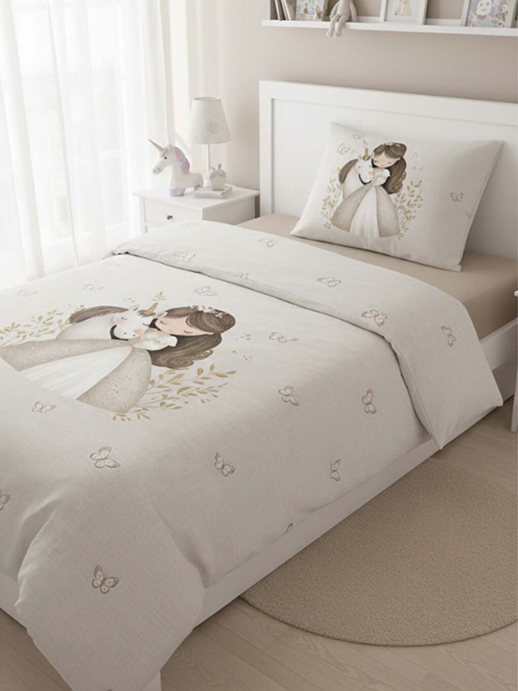 Bej Prenses Temalı Çocuk Nevresim Takımı - ÇARŞAFSIZ-3