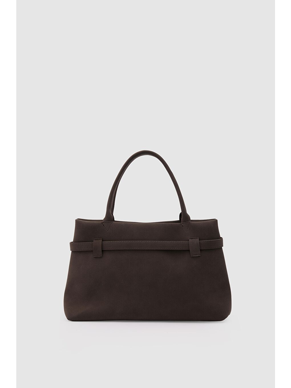 Kahverengi Mussel Süet Omuz Çantası Kahve-4