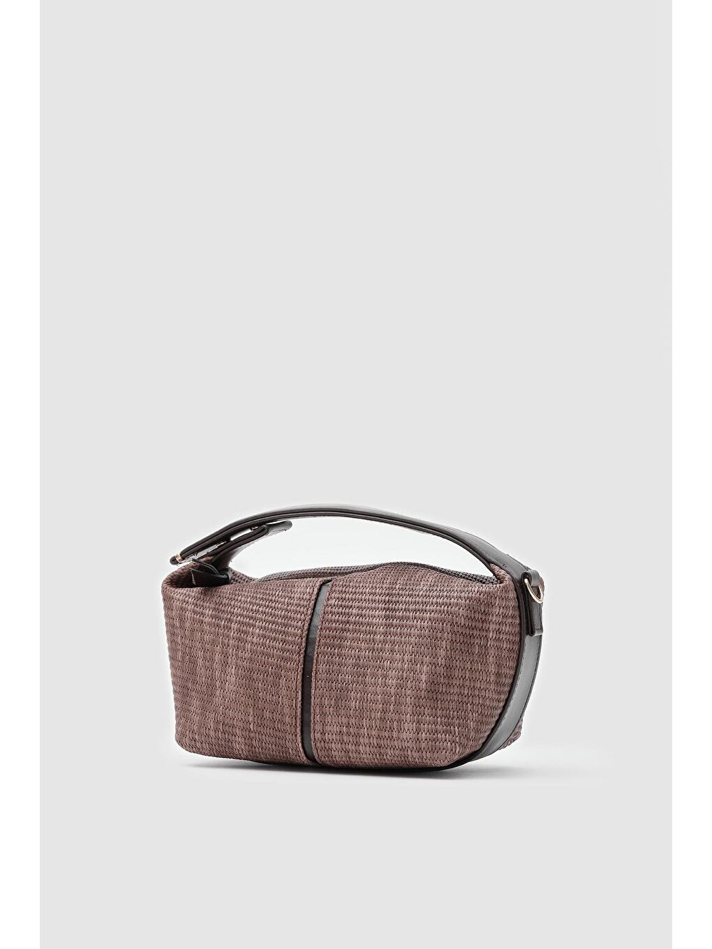 Kahverengi Leo Hasır Görünümlü El Ve Çapraz Çanta Acı Kahve-5