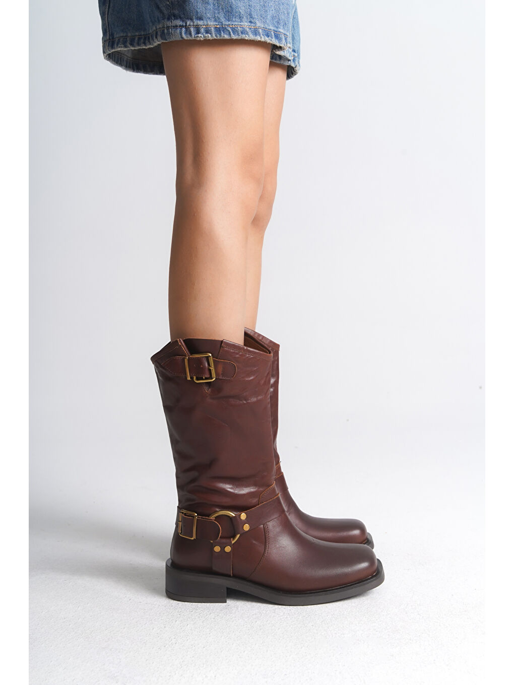 Kahverengi Kadın Hakiki Deri Bot-4