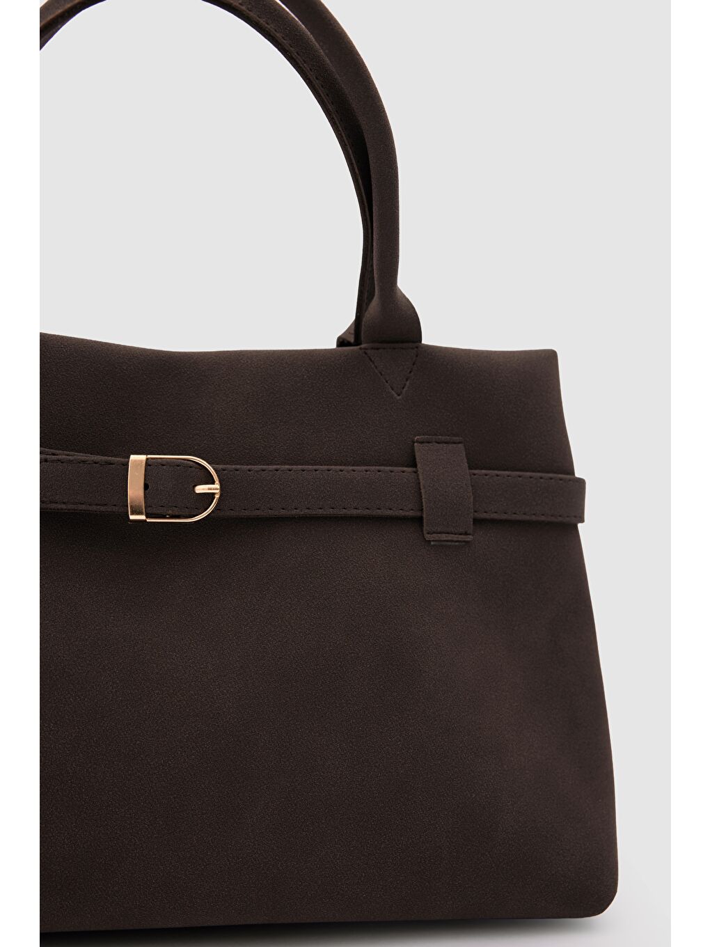 Kahverengi Mussel Süet Omuz Çantası Kahve-6