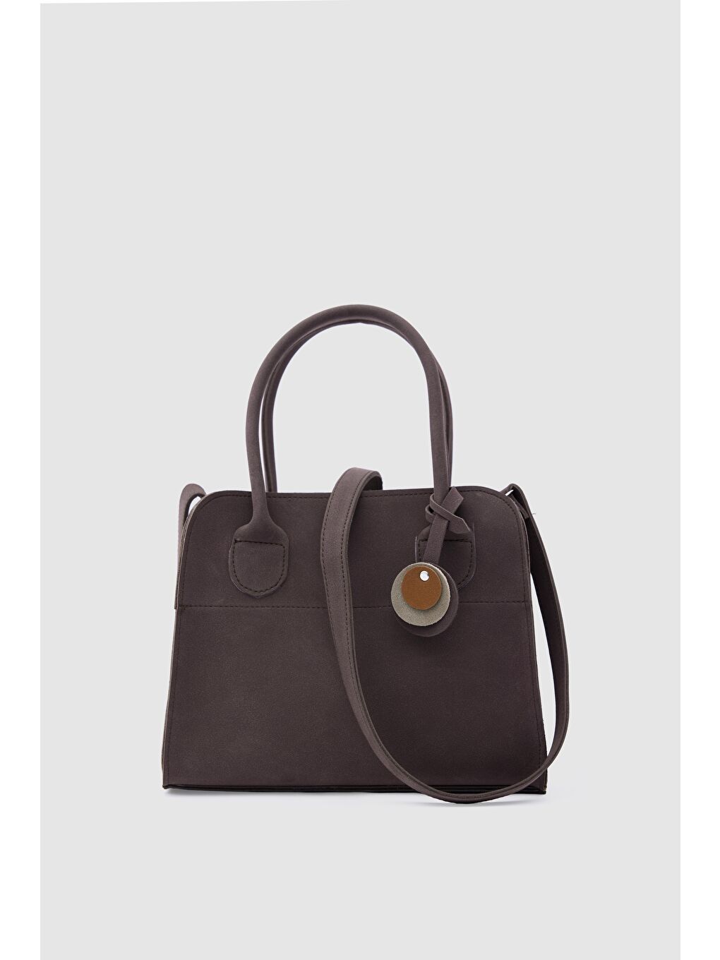 Kahverengi Cabat Süet Medium Omuz Çantası Kahve-5