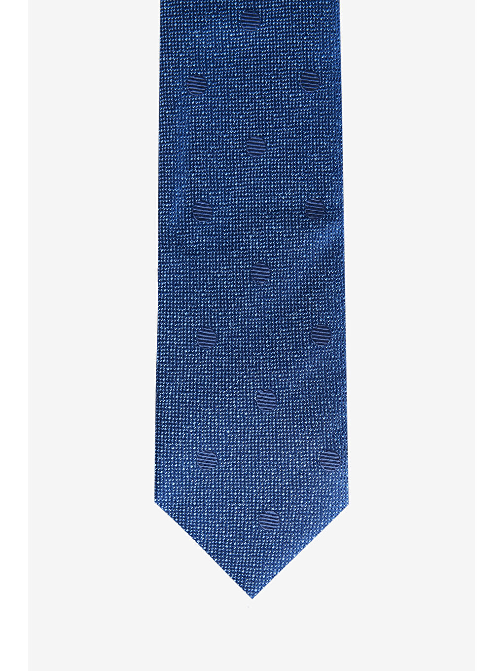 Erkek Mavi-Lacivert Desenli İpek Kravat-1