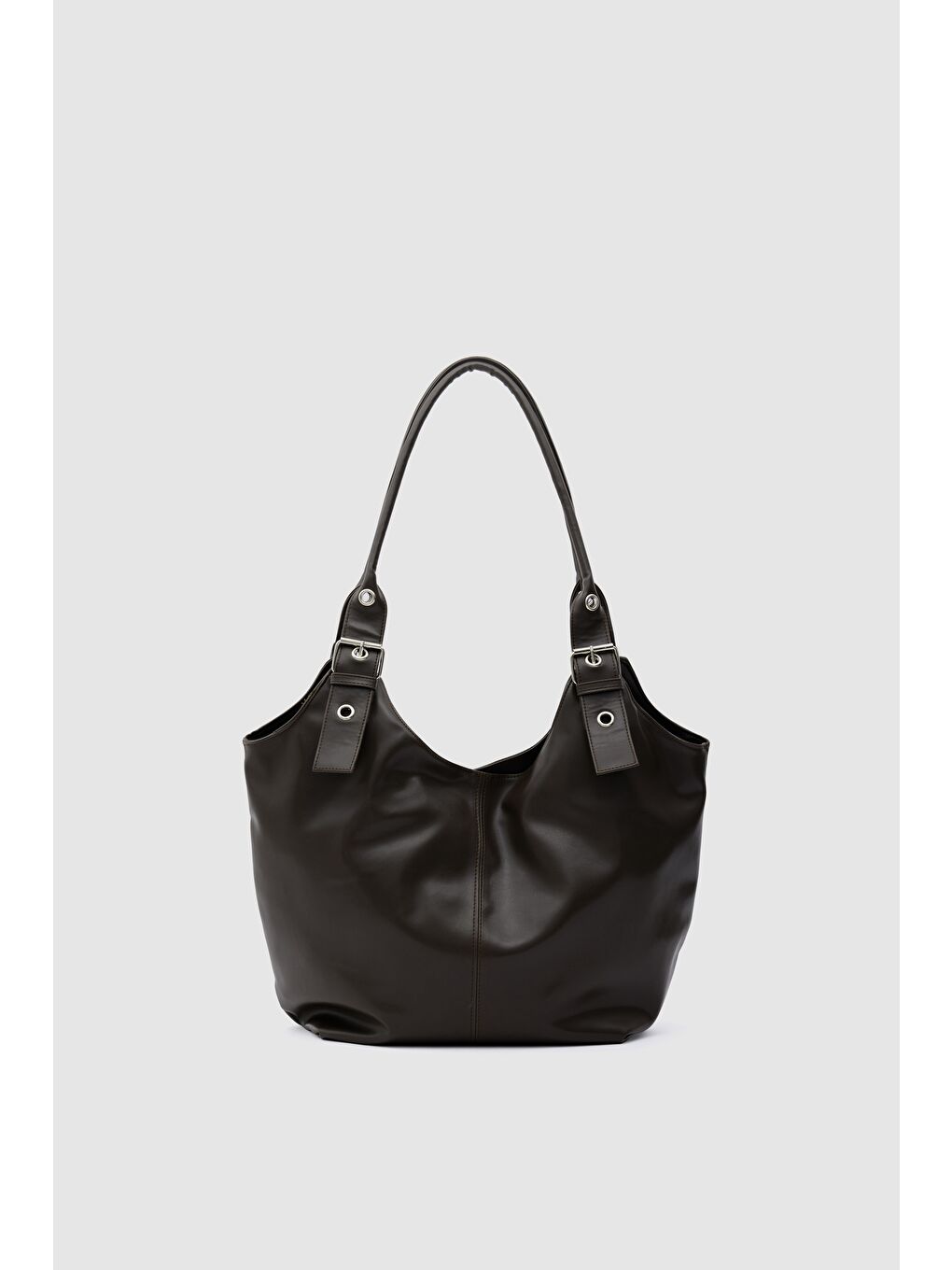 Kahverengi Sardine Maksi Omuz Çantası Kahve-1