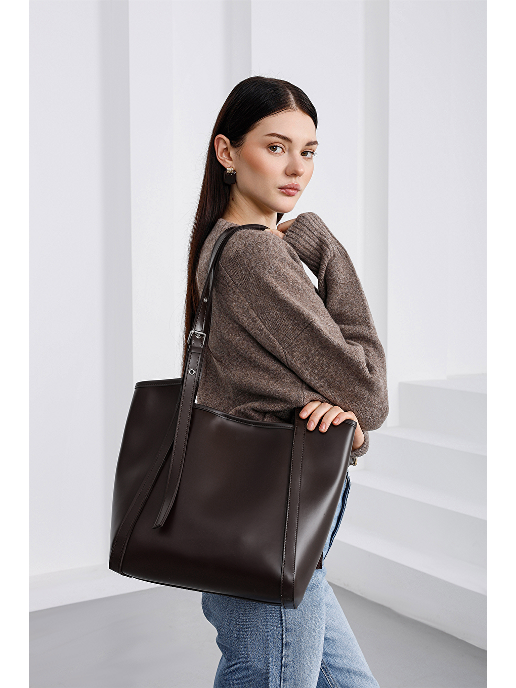 Kahverengi Jodie Yavrulu Omuz Çantası Kahve-1