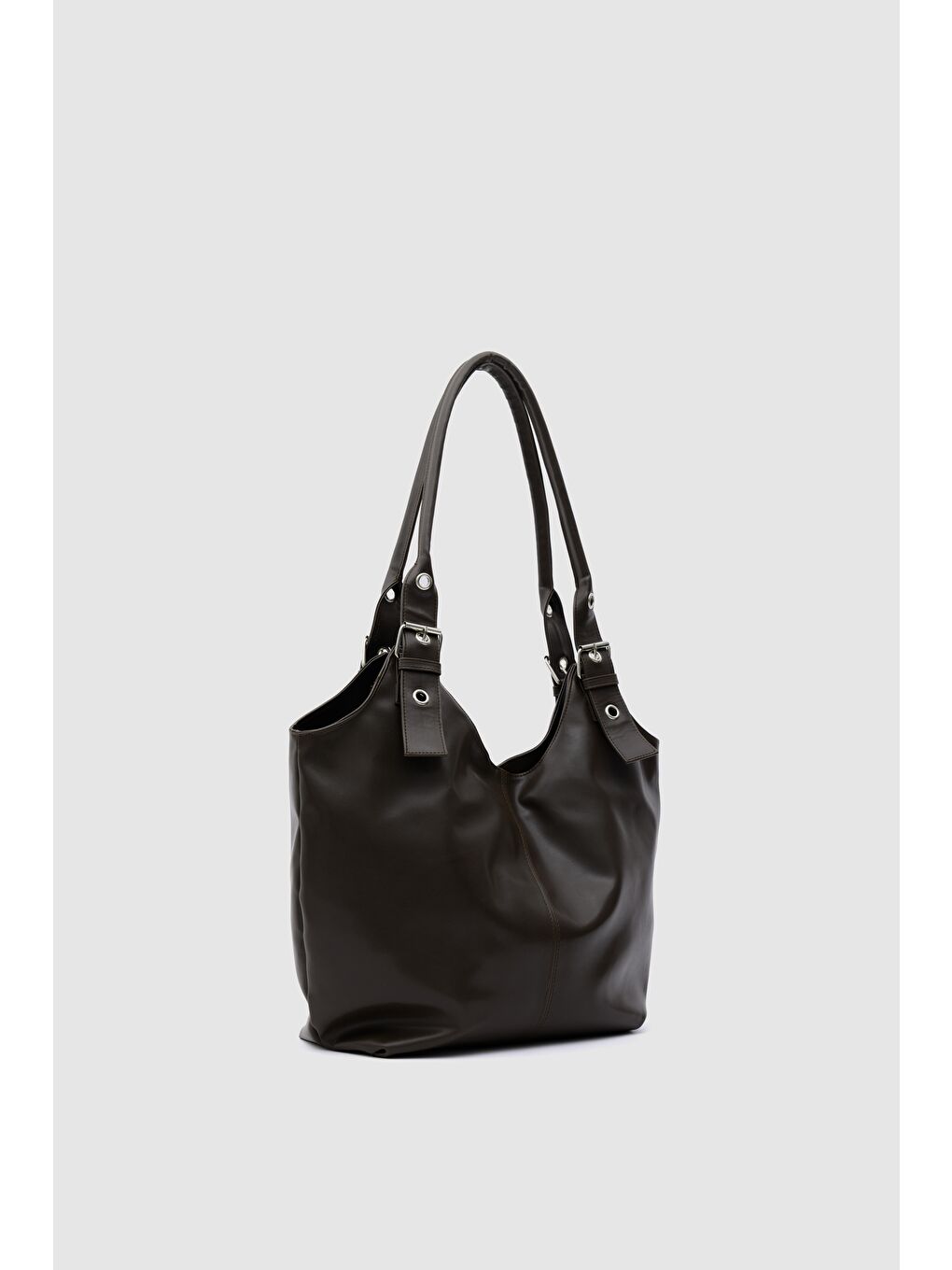 Kahverengi Sardine Maksi Omuz Çantası Kahve-3