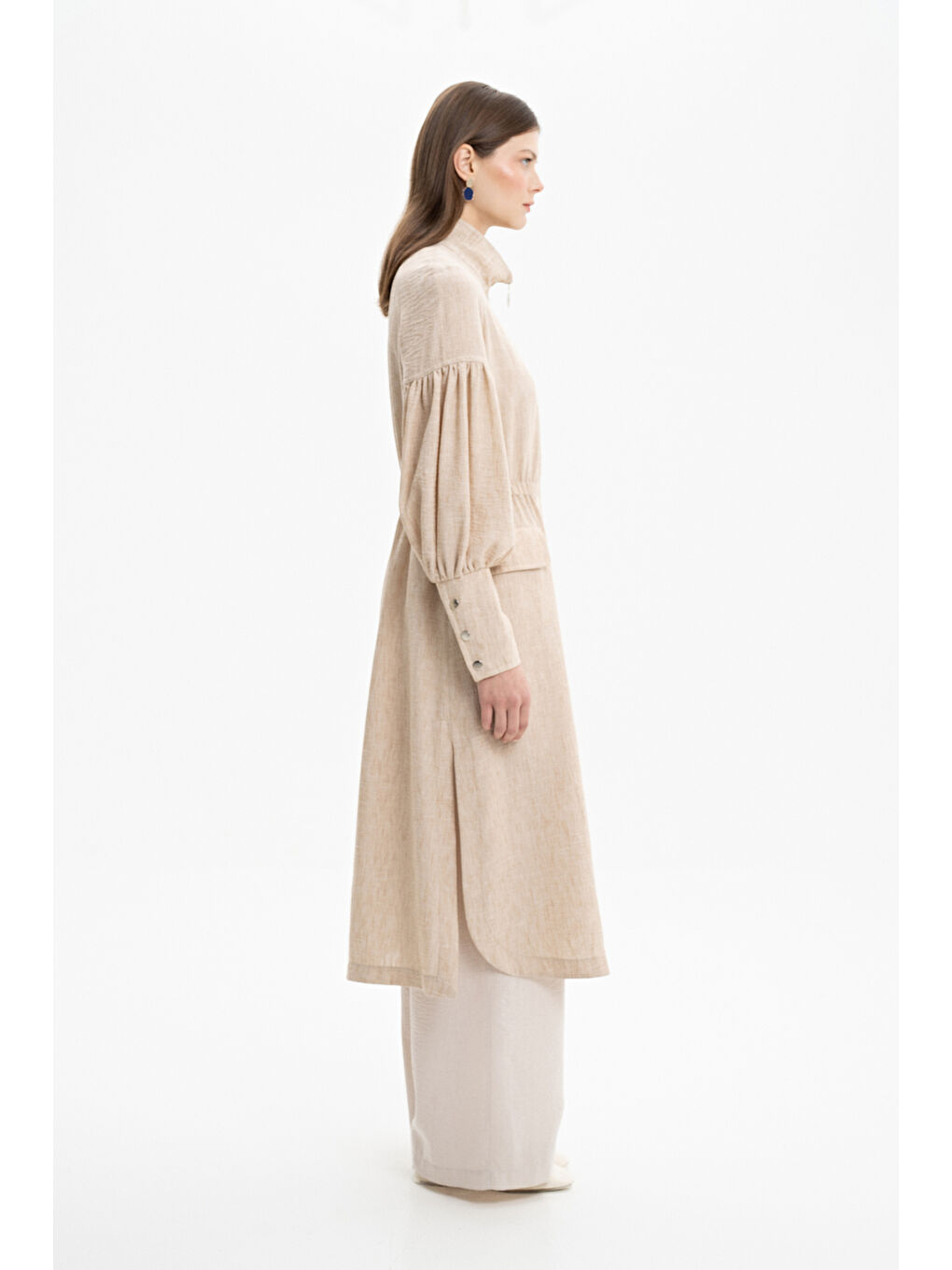 Bej Taş Büzgü Detaylı Kap-1