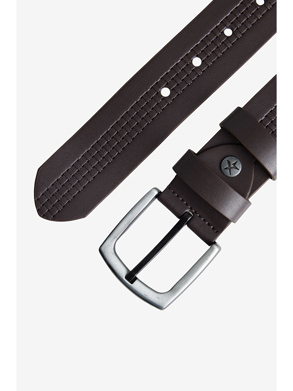 Erkek Kahverengi Casual Jean Denim Jean Pantolon Kemeri-1