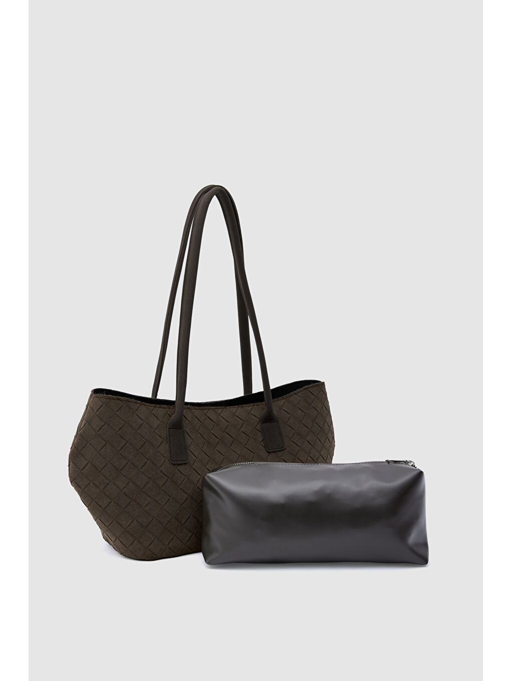 Kahverengi Veneta Süet Shopper Omuz Çantası Kahve-2