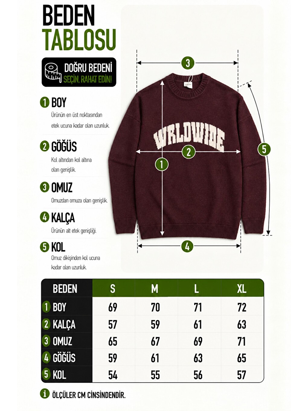 Bordo Baskılı Oversize Örgü Kışlık Kazak Dp 16596_10072-6