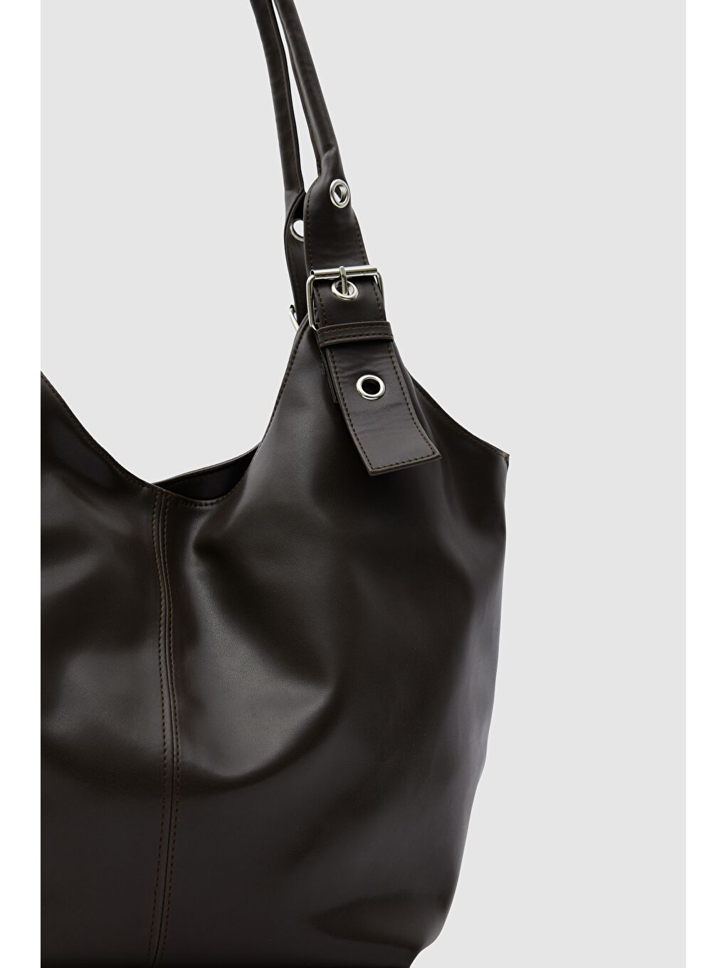 Kahverengi Sardine Maksi Omuz Çantası Kahve-4