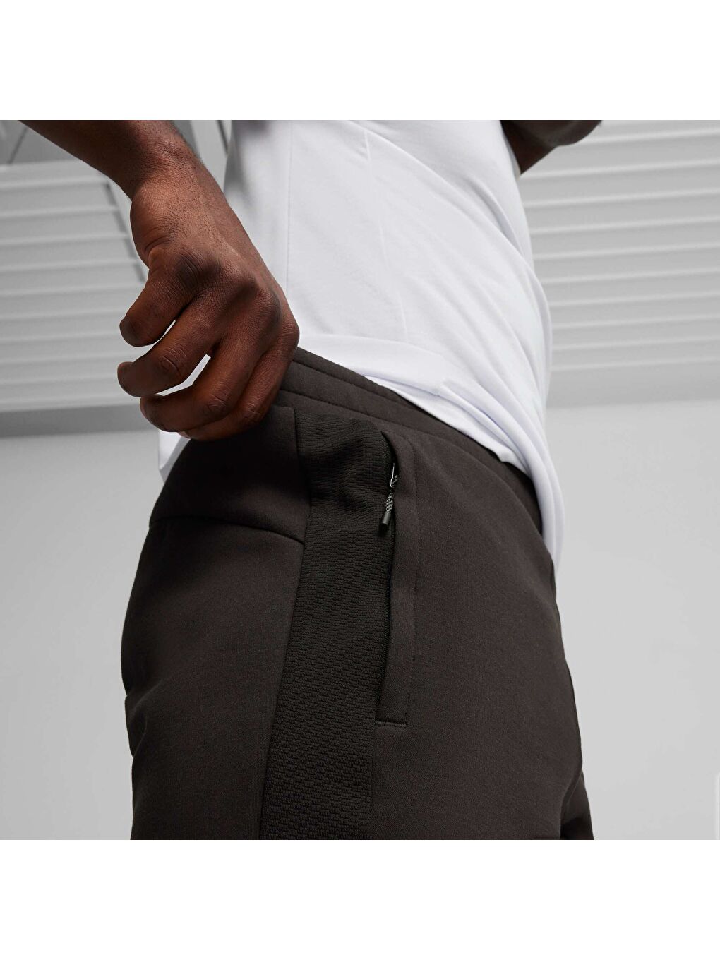 Siyah EVOSTRIPE Erkek Şort-3