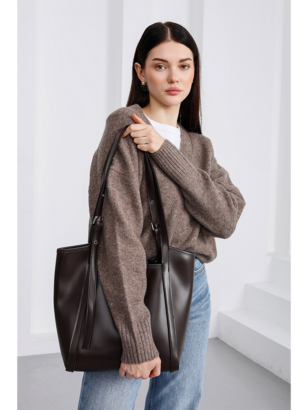 Kahverengi Jodie Yavrulu Omuz Çantası Kahve-3