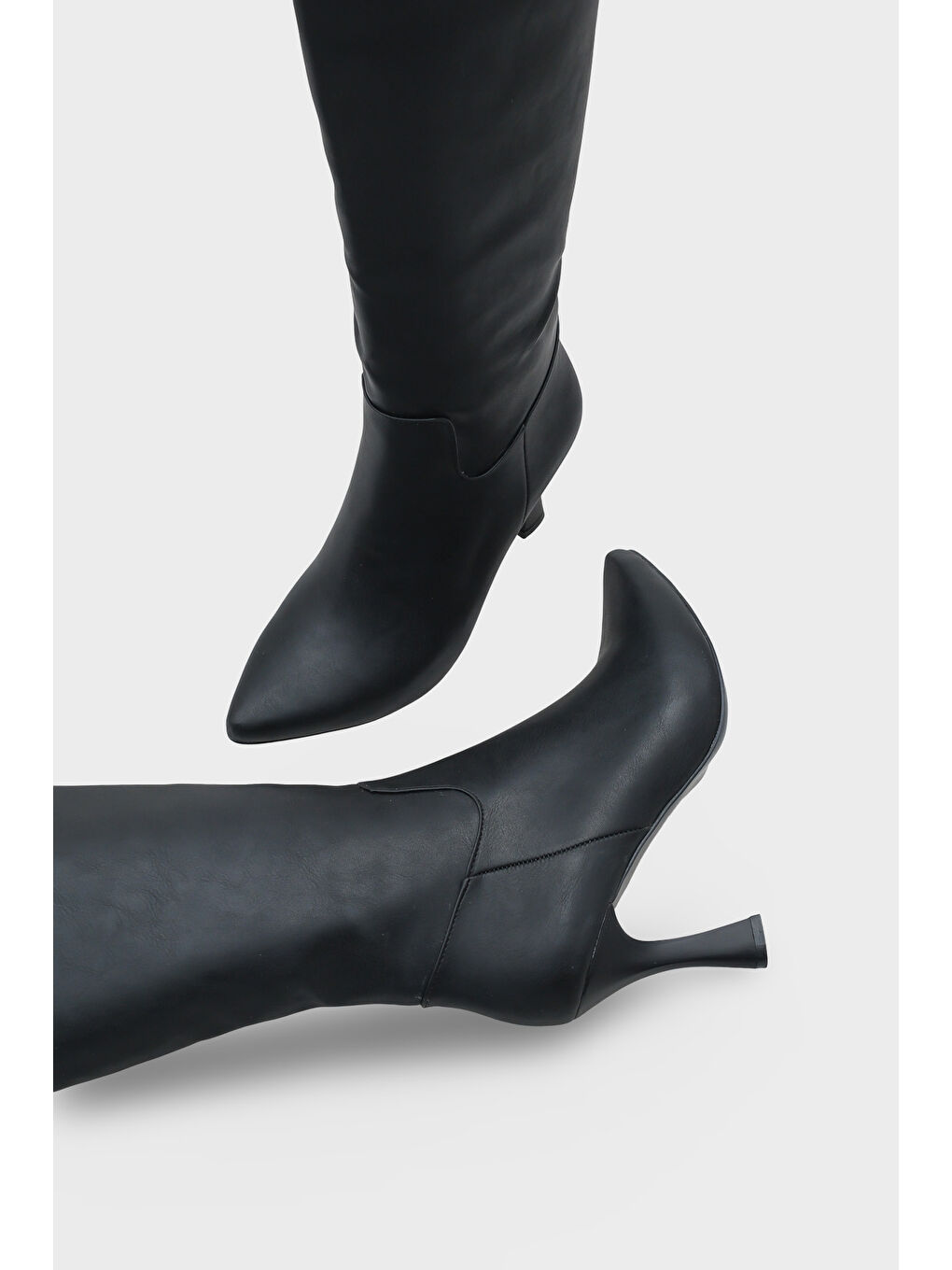 Siyah Elysia Kadın Topuklu Çizme-4