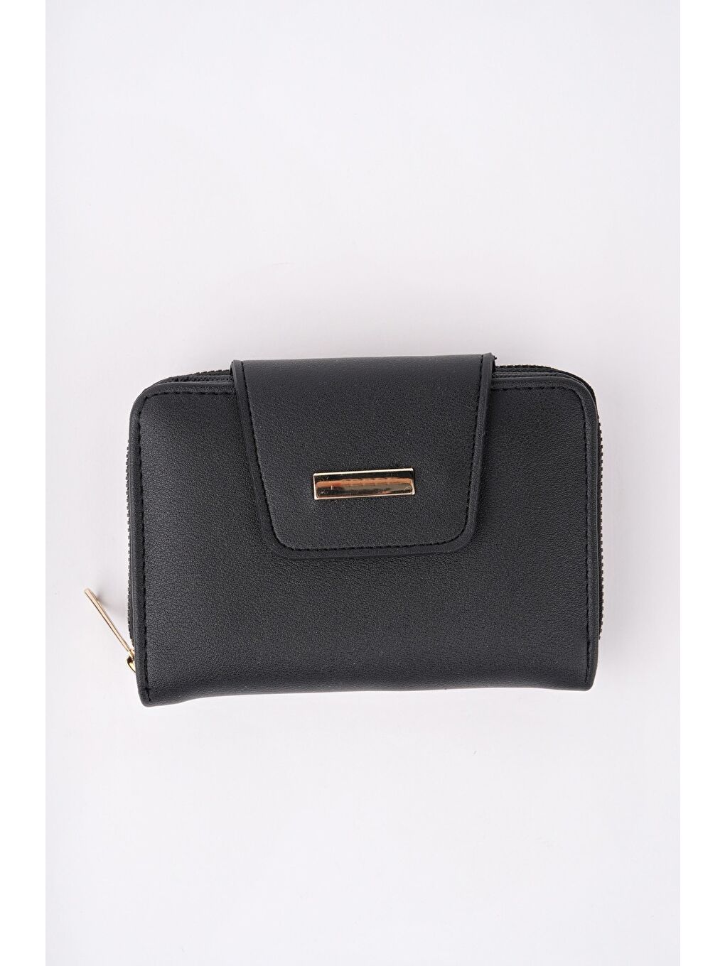 Siyah LUKA Bozuk & Kağıt Para Bölmeli Fermuarlı Kartlık Kadın Cüzdan