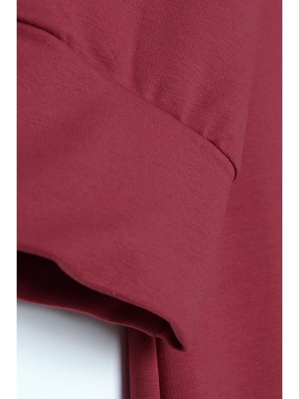 Pembe Gül Büyük Beden Kapüşonlu Basic Örme Elbise-4