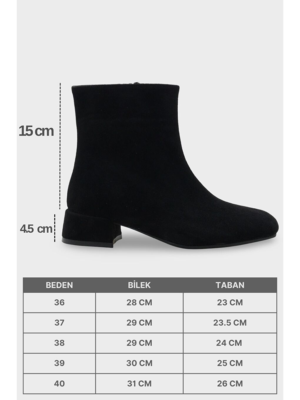 Siyah Elinor Kısa Topuklu Kadın Bot-6